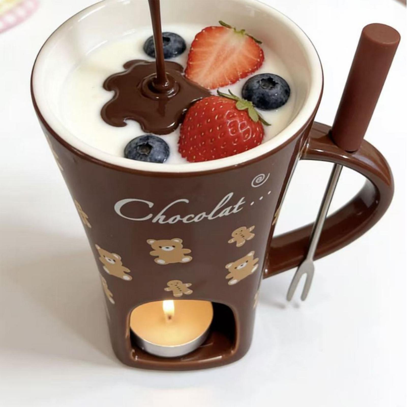 Fondue Pot Ceramic - Tazza per Sciogliere il Cioccolato 130ml,