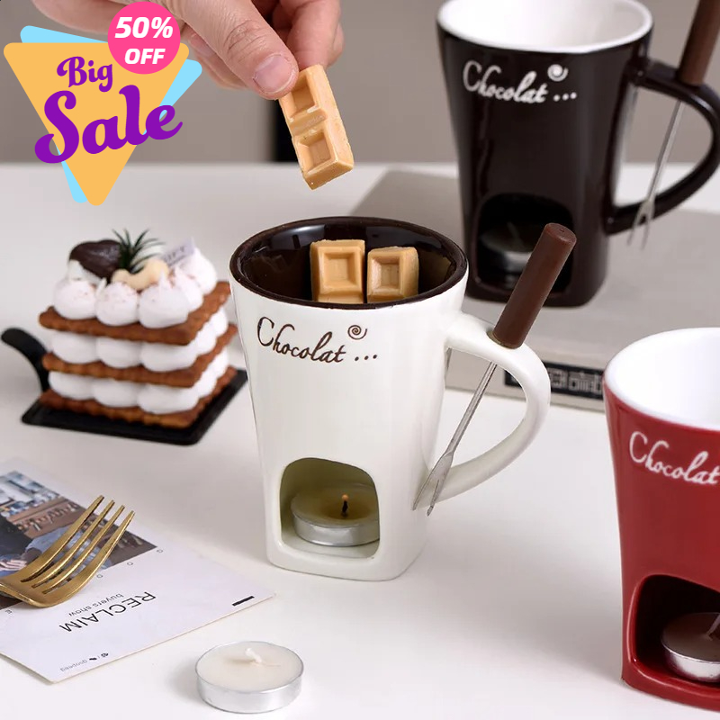 Fondue Pot Ceramic - Tazza per fonduta di cioccolato da