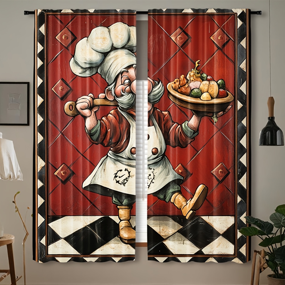 Home Cooking In French - Tende da cucina a tema chef,