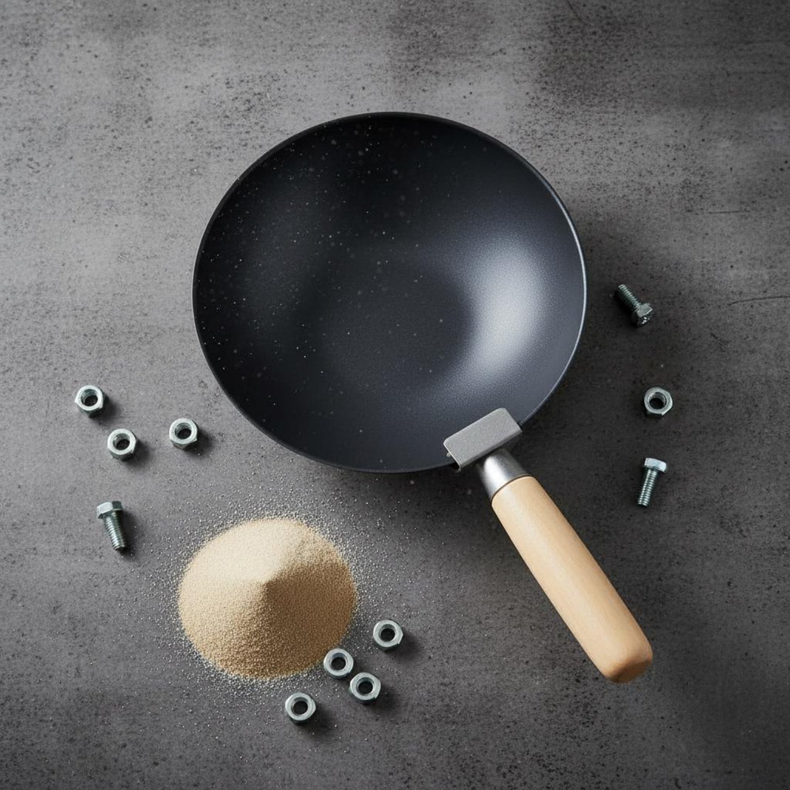 Wok Carbon Steel - Paletta per Miscelare Cemento Resistente all'Usura,