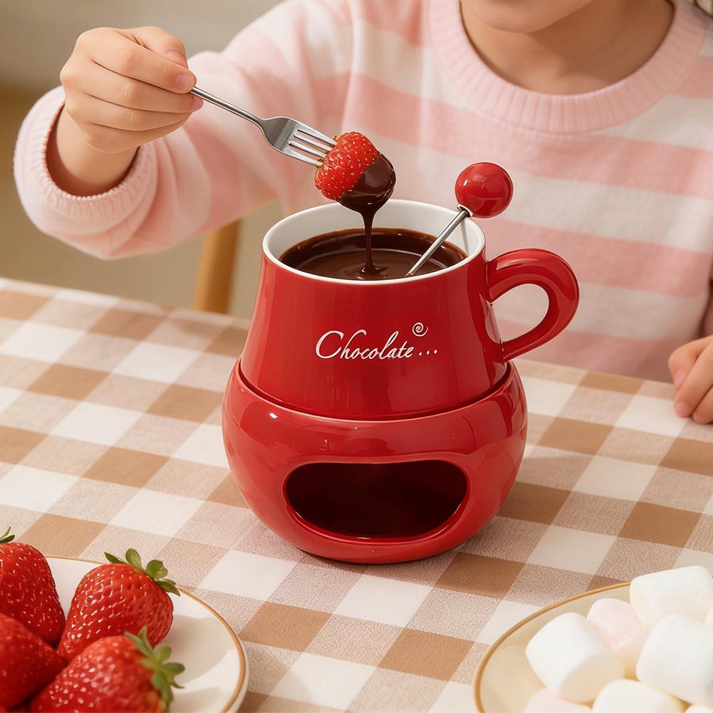 Fondue Pot Ceramic - Tazza per fonduta al cioccolato in