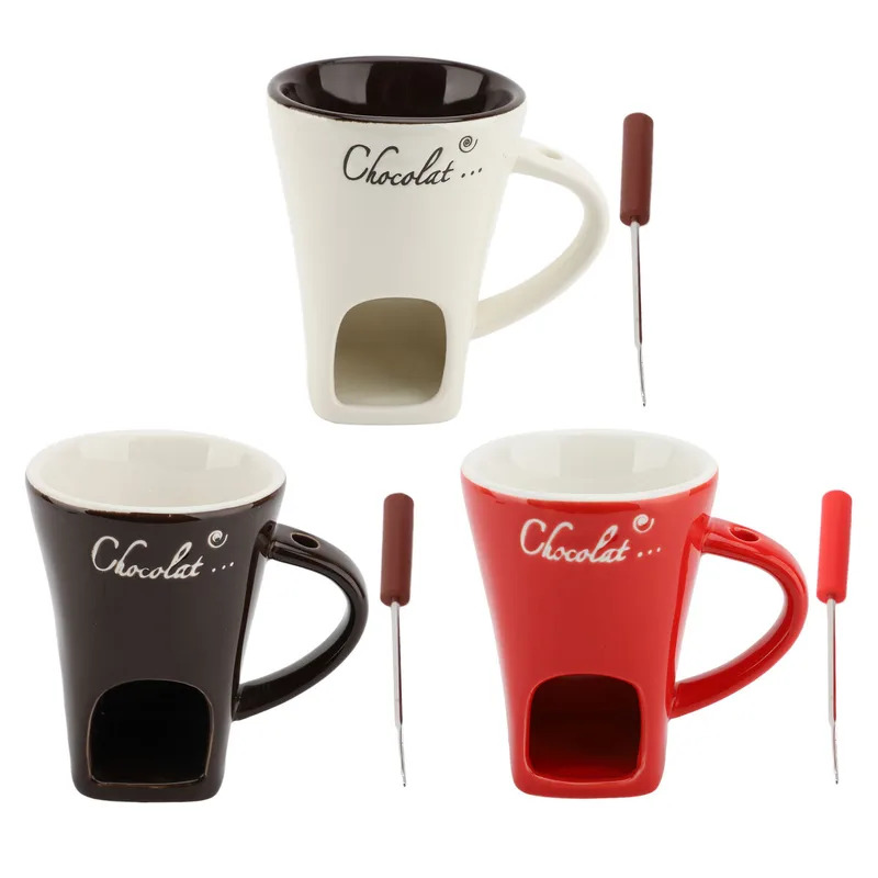 Fondue Pot Ceramic - Tazza per fonduta di cioccolato, scaldalatte