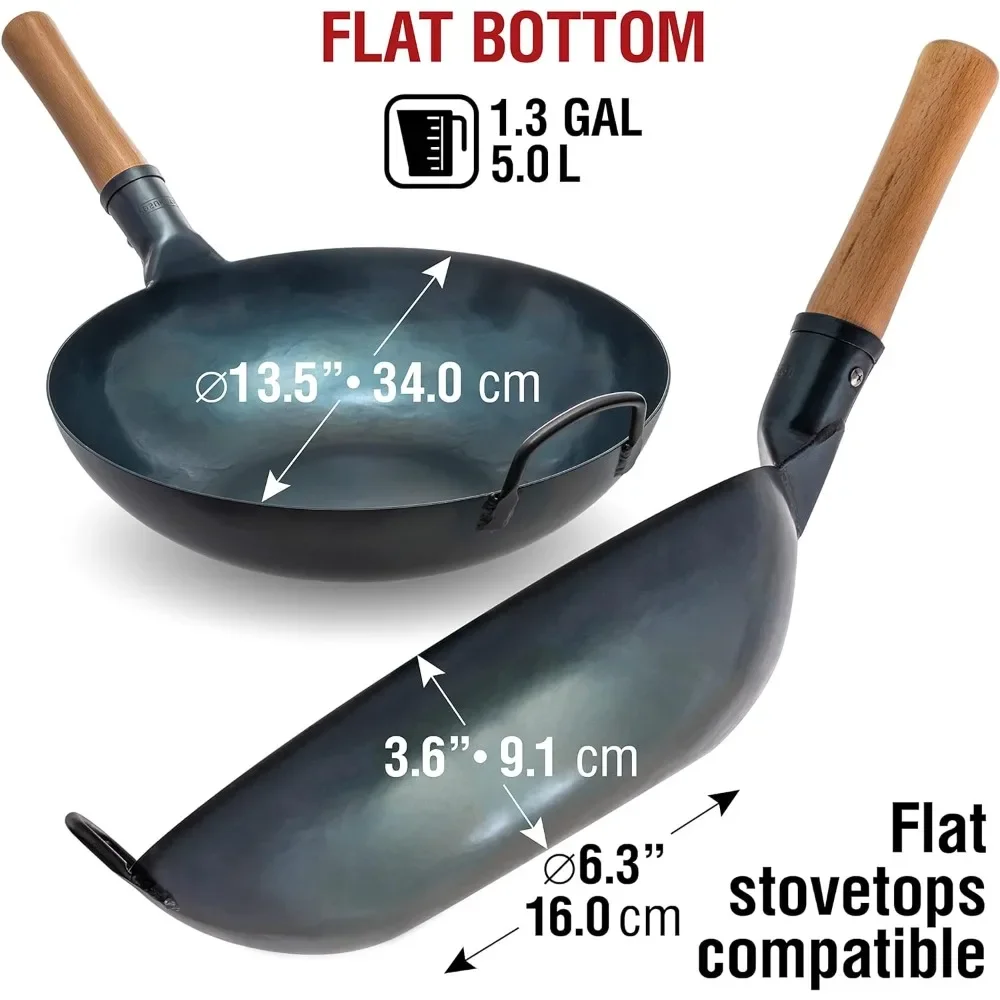 Una padella Wok a fondo piatto - Wok Carbon Steel recensione e prezzo